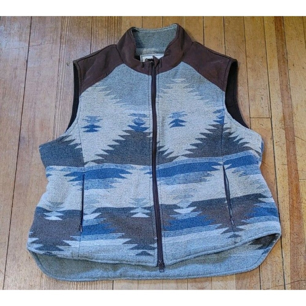 Outback Trading Co Maybelle Vest Overlander Aztec Native Leather Collar 1X